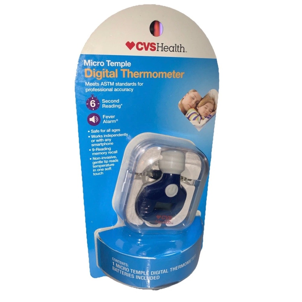 CVS Health Micro Temple Digital‎ Thermometer 6 Second Reading Fever Alarm